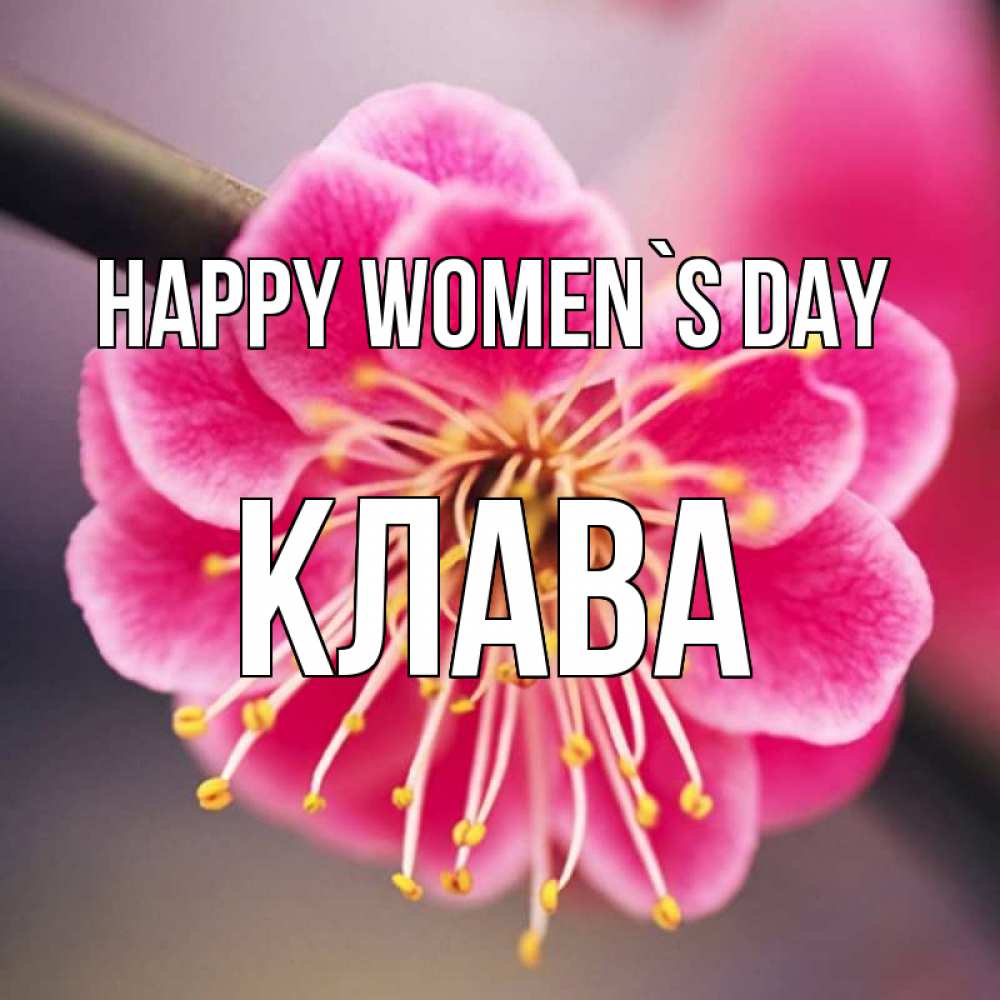 Greetings card с именем, Клава happy women`s day цветы Greetings with text for free download 